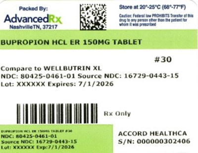 Bupropion HCl Er 150mg #30 (Bupropion HCl Er 150mg 80425 0461 01)